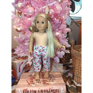 18-In doll sized pants pretty floral pattern